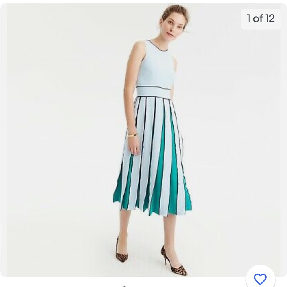 J.CREW COLLECTING Blue Pleated Silk Dress